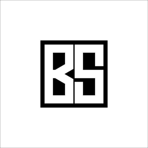 Diseño minimalista del logotipo de la combinación de letras moderna de BS