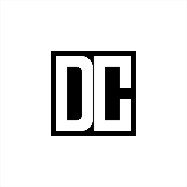 Diseño minimalista del logotipo de la combinación de letras moderna de DC