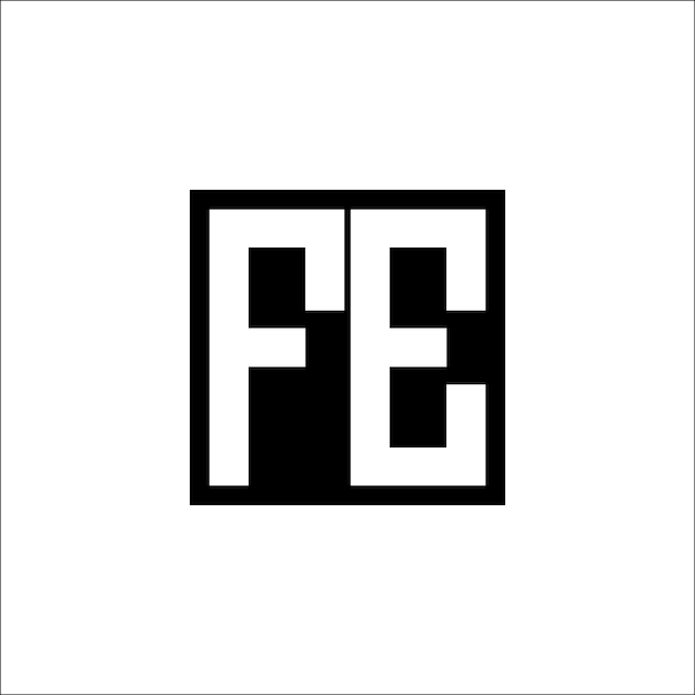 El diseño minimalista del logotipo de la combinación de letras moderna FE