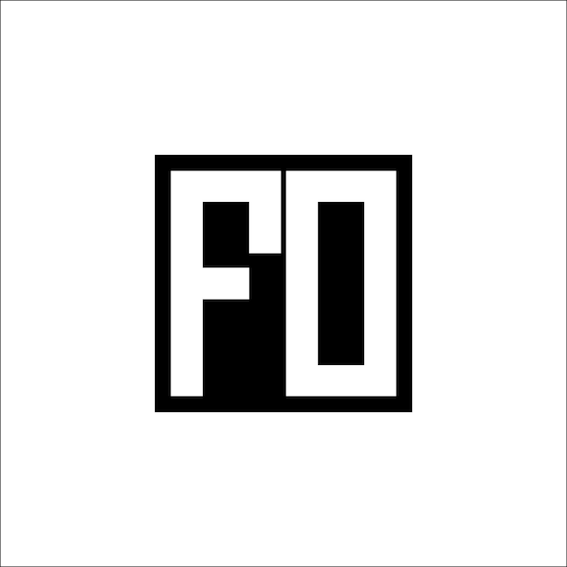 El diseño minimalista del logotipo de la combinación de letras moderna FO