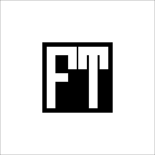 El diseño minimalista del logotipo de la combinación de letras moderna de FT
