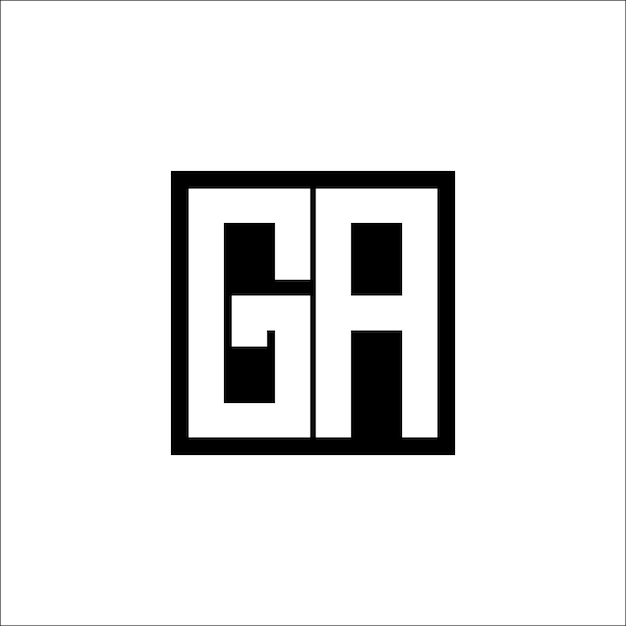 El diseño minimalista del logotipo de la combinación de letras moderna de GA