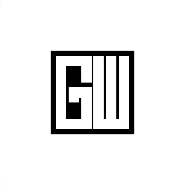 El diseño minimalista del logotipo de la combinación de letras moderna de GW