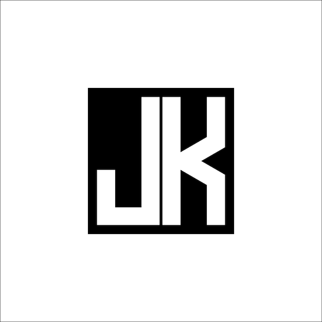 El diseño minimalista del logotipo de la combinación de letras moderna JK