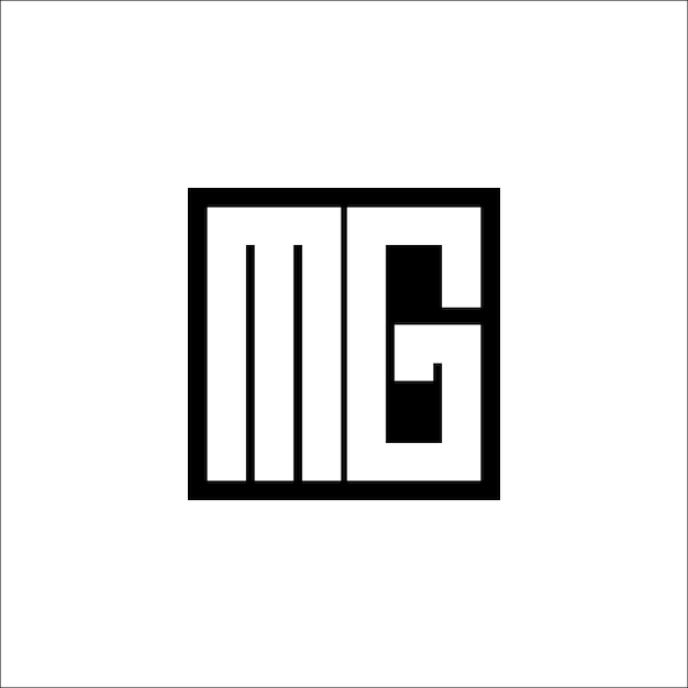 El diseño minimalista del logotipo de la combinación de letras moderna de MG