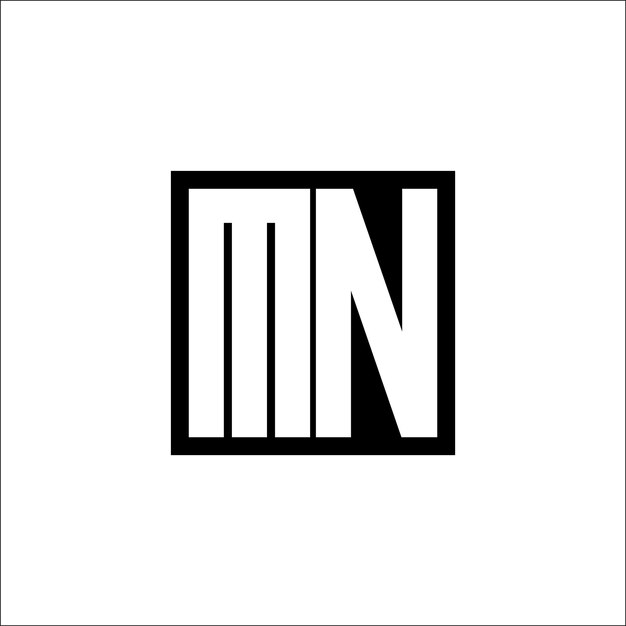 El diseño minimalista del logotipo de la combinación de letras moderna de MN