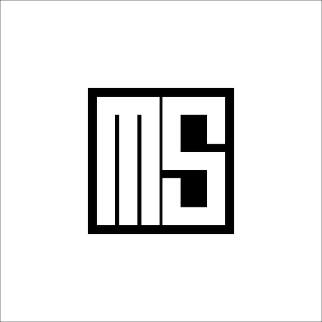 El diseño minimalista del logotipo de la combinación de letras moderna de MS