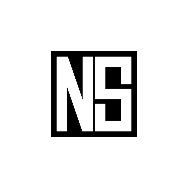 El diseño minimalista del logotipo de la combinación de letras moderna de NS