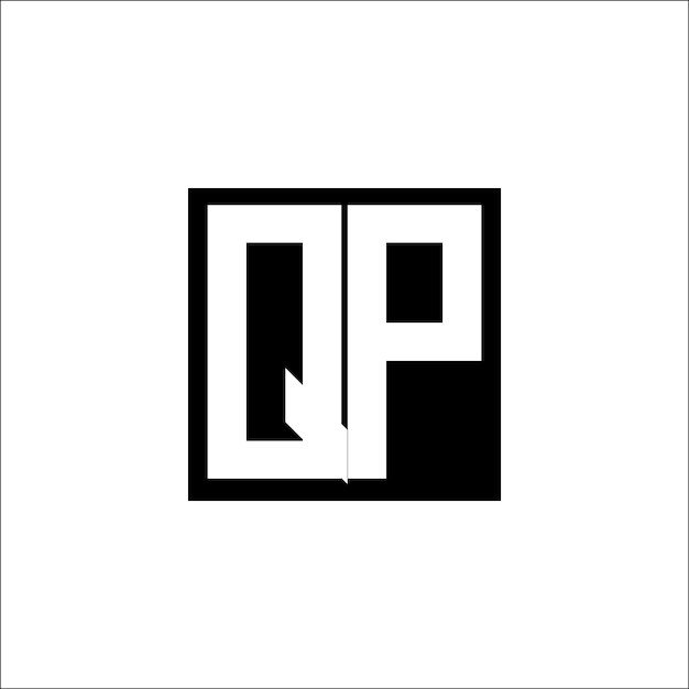 El diseño minimalista del logotipo de la combinación de letras moderna QP