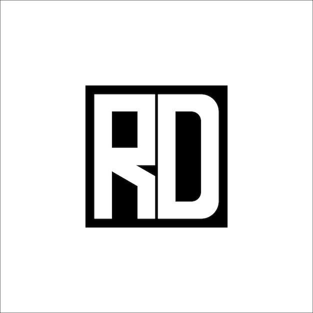 El diseño minimalista del logotipo de la combinación de letras moderna de RD