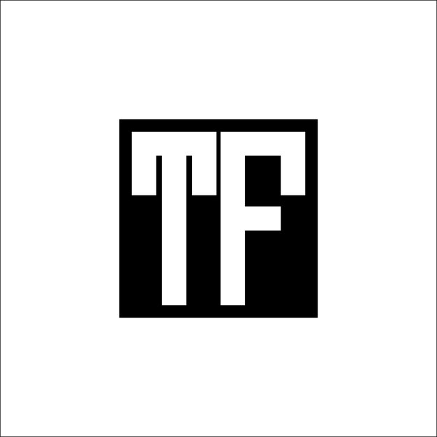 El diseño minimalista del logotipo de la combinación de letras moderna TF