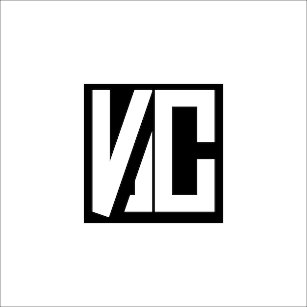 El diseño minimalista del logotipo de la combinación de letras moderna VC