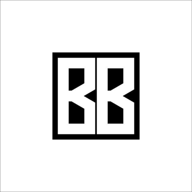 El diseño minimalista del logotipo de combinación de letras modernas de BB