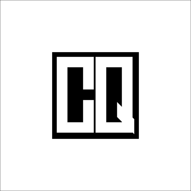 Diseño minimalista del logotipo de combinación de letras modernas CQ