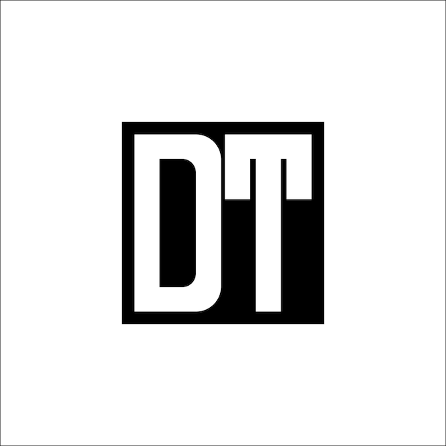 Diseño minimalista del logotipo de combinación de letras modernas de DT