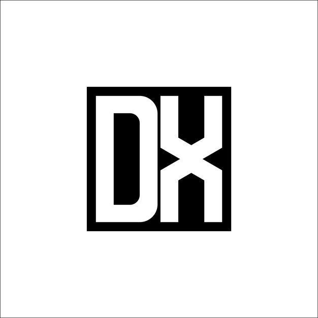 Diseño minimalista del logotipo de combinación de letras modernas DX