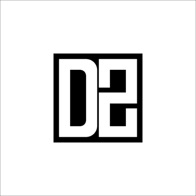 Diseño minimalista del logotipo de combinación de letras modernas de DZ