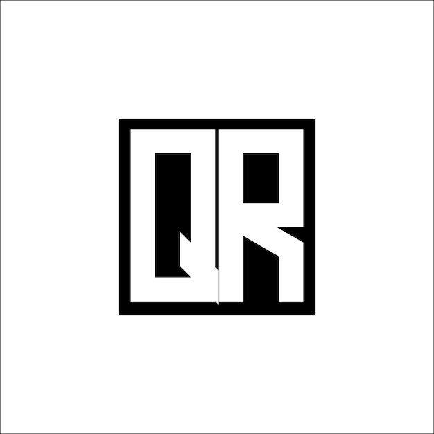 El diseño minimalista del logotipo de combinación de letras QR moderno