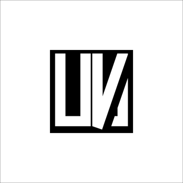 El diseño minimalista del logotipo de la combinación de letras UV moderna