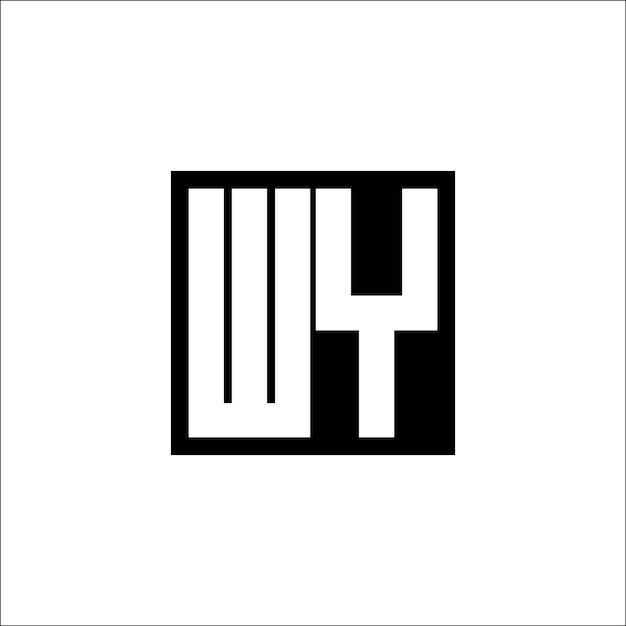 El diseño minimalista del logotipo de combinación de letras WY moderno