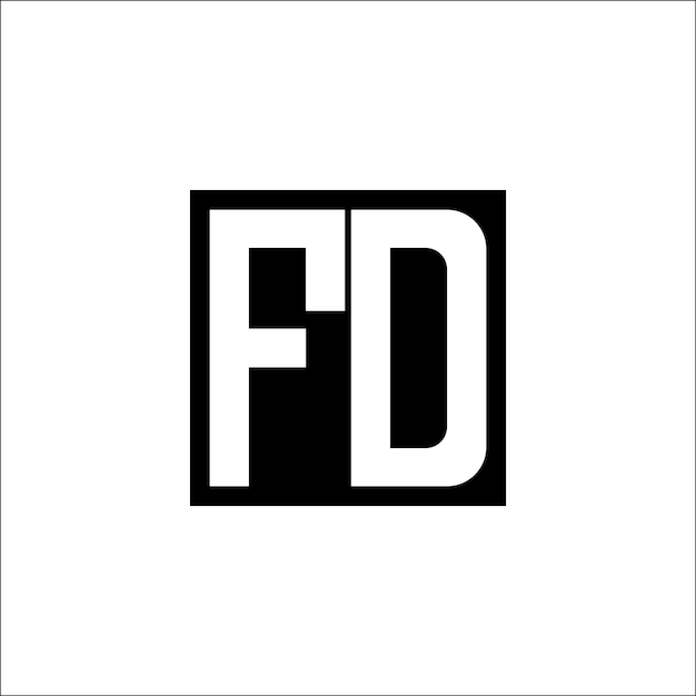 El diseño minimalista del logotipo de la combinación moderna de letras FD