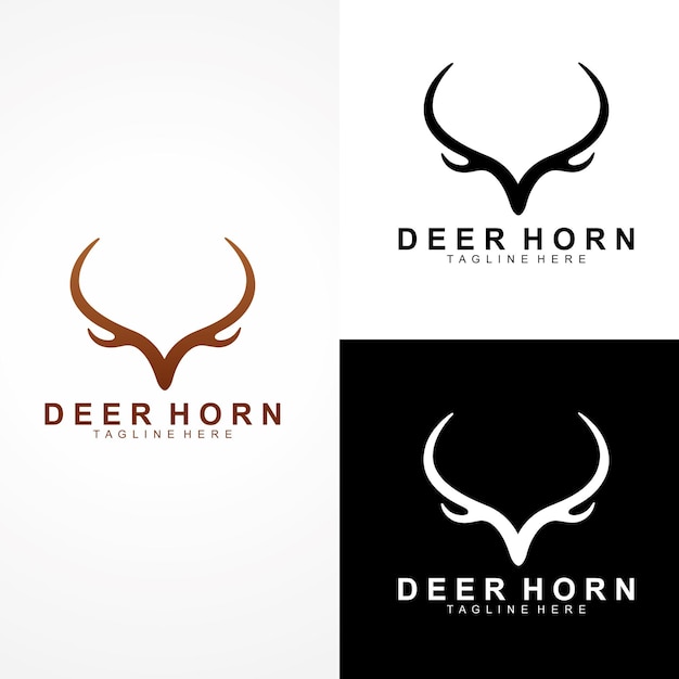Diseño minimalista del logotipo del cuerno de ciervo Ícono de marca del símbolo de la corneta elegante