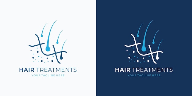Diseño minimalista del logotipo de dermatología para el cuidado del cabello Tratamiento para el cuidado del cabello Copos anticaspa para champú
