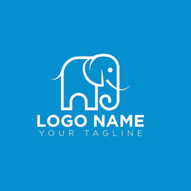Diseño minimalista del logotipo del elefante Símbolo de animal abstracto moderno