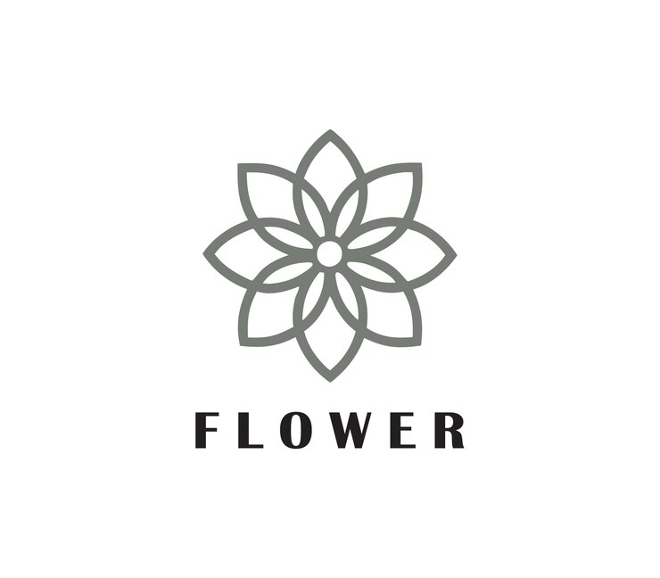 Diseño minimalista del logotipo de la flor