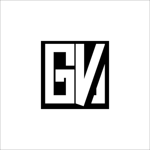 El diseño minimalista del logotipo de GV Modern Letter Combination