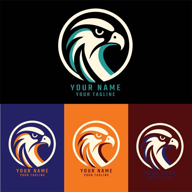 Diseño minimalista del logotipo del halcón