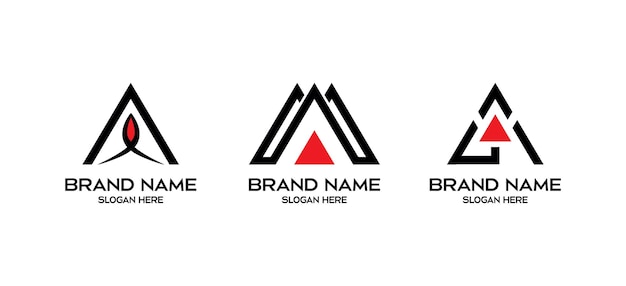 Diseño minimalista del logotipo de la letra A con un concepto de triángulo