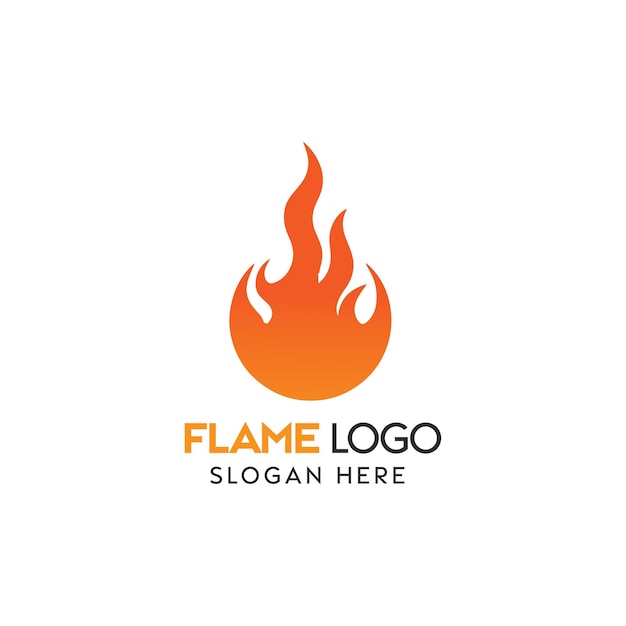 Diseño minimalista del logotipo de la llama con gradiente naranja y amarillo
