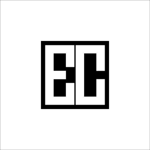 El diseño minimalista del logotipo moderno de combinación de letras de la CE