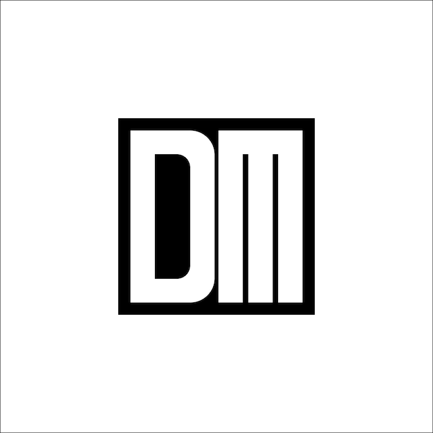 Diseño minimalista del logotipo moderno de combinación de letras de DM