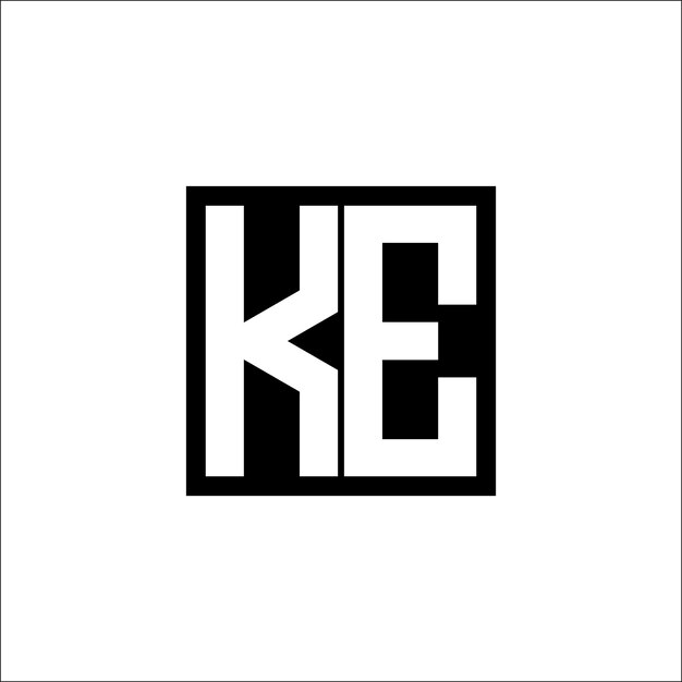 Diseño minimalista del logotipo moderno de combinación de letras KE