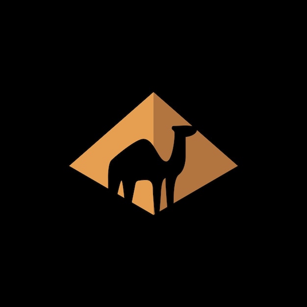 Diseño minimalista del logotipo de la pirámide del camello