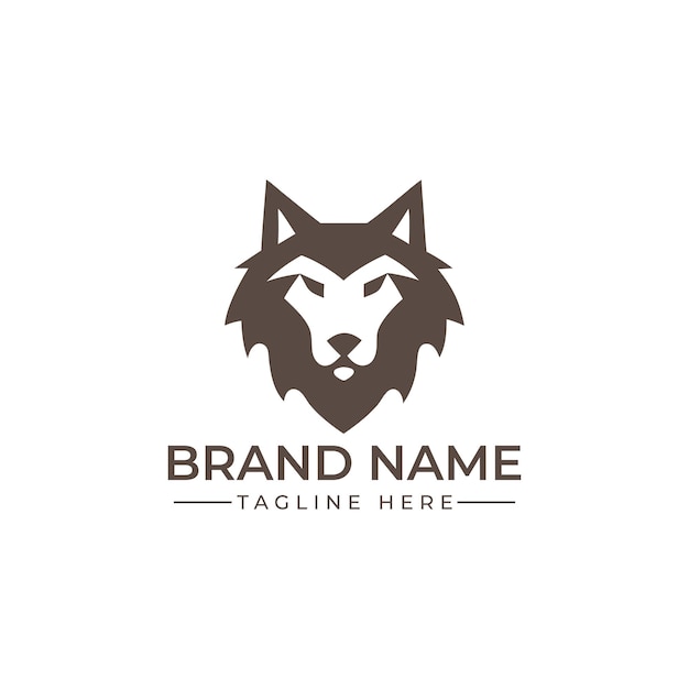 Diseño minimalista del logotipo de Wolf para la marca