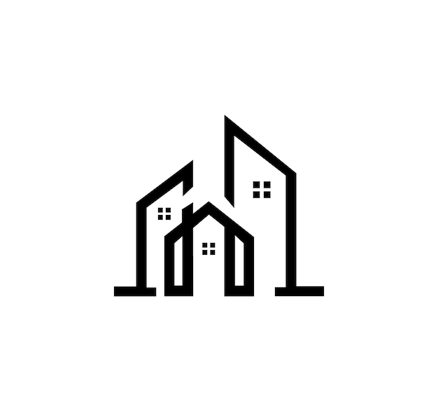 Diseño minimalista de logotipos inmobiliarios.