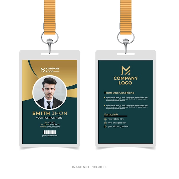 Diseño minimalista de lujo de oro para tarjetas de identificación de empleados