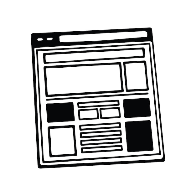 Diseño minimalista del marco de alambre del sitio web