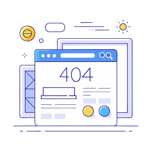 Diseño minimalista del marco de cable de la página de error 404