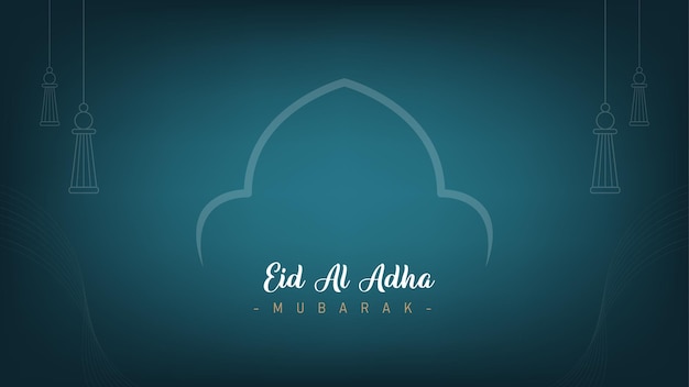 Vector diseño minimalista moderno de cartel de banner para la celebración de eid aladha para musulmanes