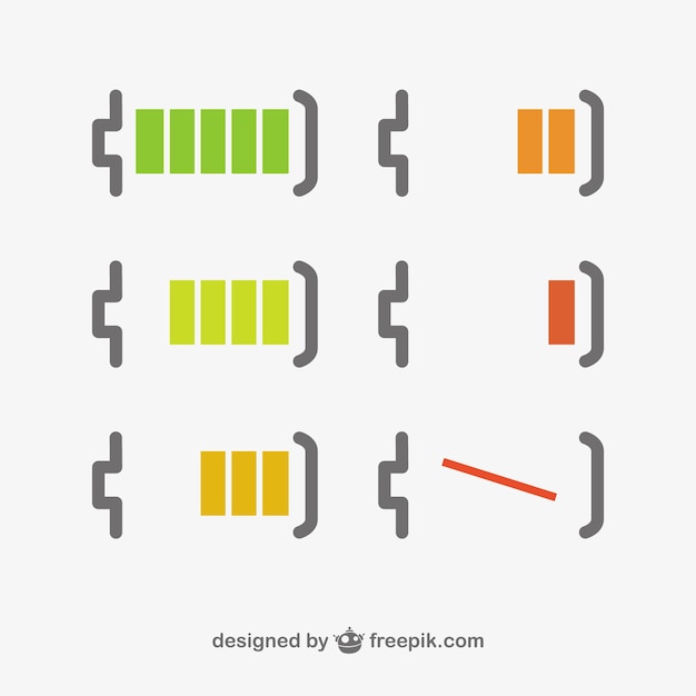 Vector diseño minimalista de nivel de batería