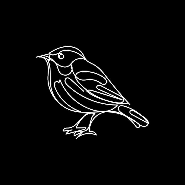 Diseño minimalista de pájaros dibujado a mano con un dibujo de estilo de línea Pájaro arte de una línea dibujo continuo Pájaro si