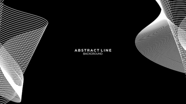 Diseño minimalista de patrón de línea de fondo de vector blanco y negro gratis