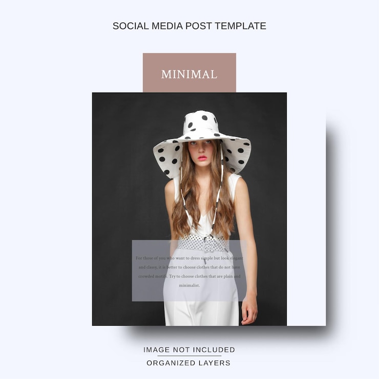 Vector diseño minimalista de redes sociales para tienda de moda