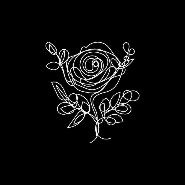 diseño minimalista de rosa dibujado a mano dibujo de estilo de una línea rosa arte de una línea dibujo continuo