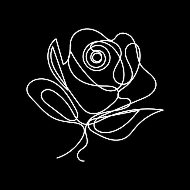 diseño minimalista de rosa dibujado a mano dibujo de estilo de una línea rosa arte de una línea dibujo continuo