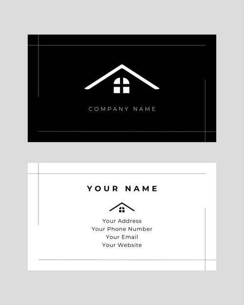 Diseño minimalista y sencillo de tarjetas de visita